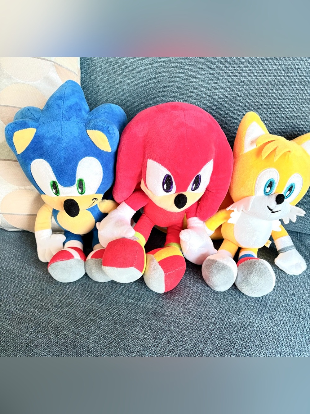 Plush Toys - Blue Sonic, Red Knuckles, Yellow Tails Trio